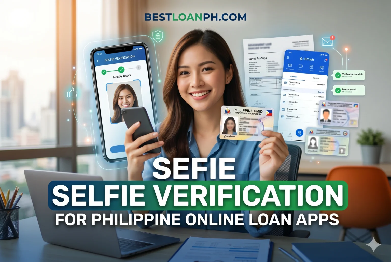 Borrower completing selfie verification and facial recognition during utang online application