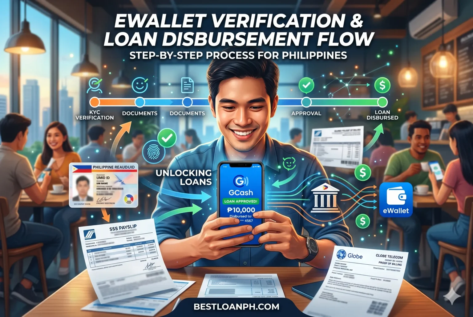 GCash and Maya verification process connected to online loan approval and disbursement