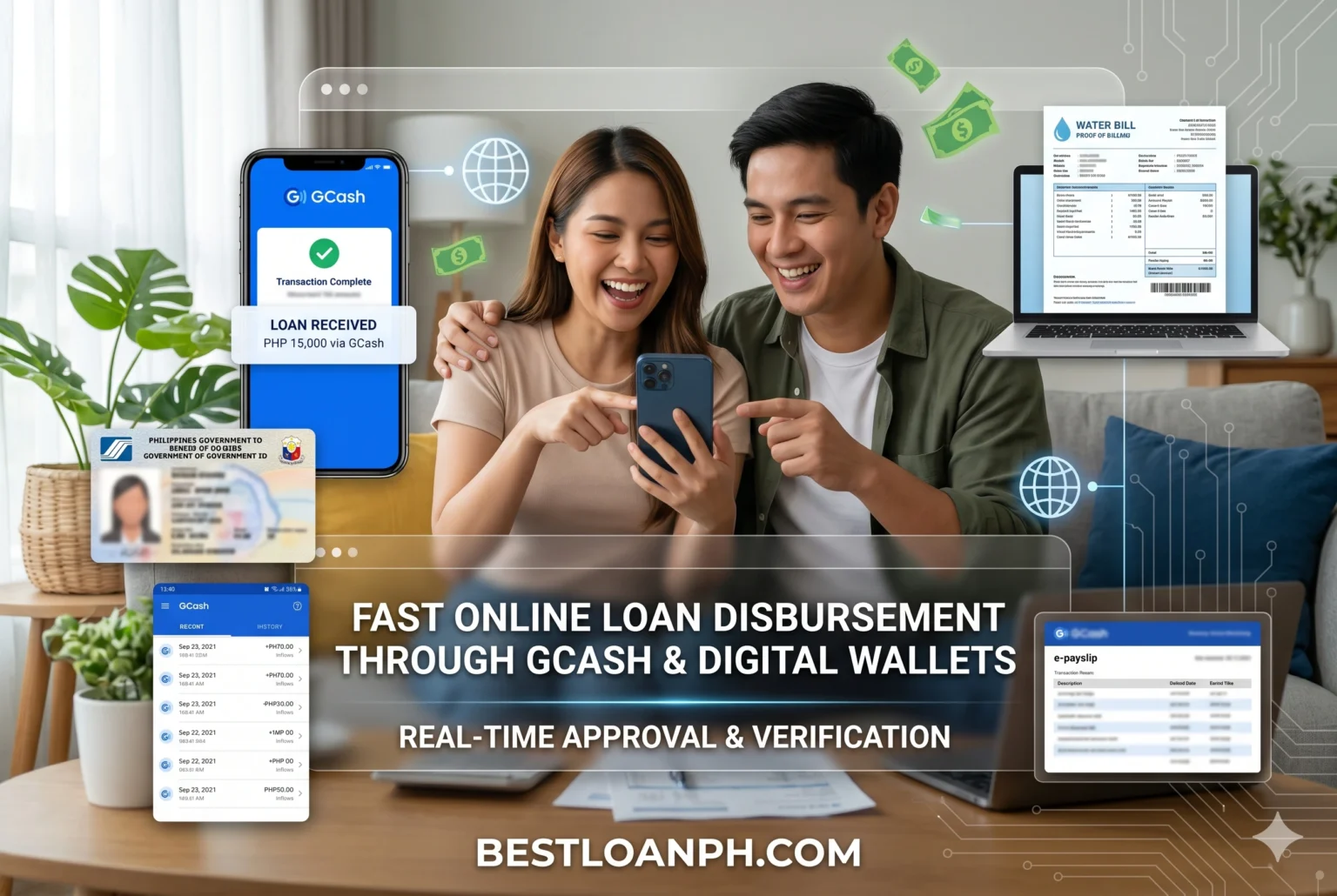 Online loan funds released to GCash wallet using Philippine digital finance systems